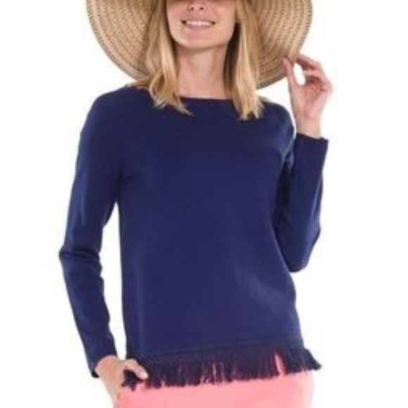 Sail to Sable Sweaters - NWT Sail to Sable STS Navy Blue Fringe Sweater